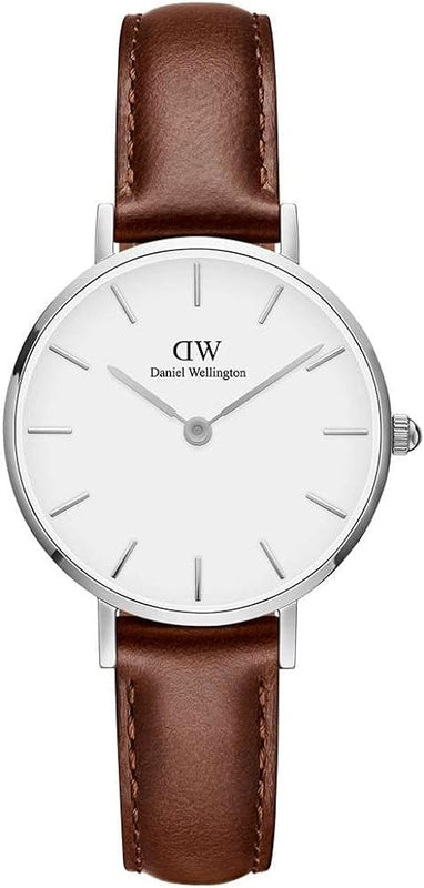 Daniel Wellington Petite White Dial Brown Leather Strap Watch For Women - DW00100243 Buy Now By Daniel Wellington
