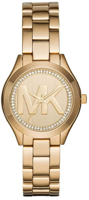 Michael Kors Slim Runway Gold Dial Gold Steel Strap Watch for Women - MK3477 Buy Now By Michael Kors