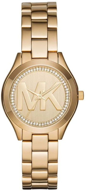 Michael Kors Slim Runway Gold Dial Gold Steel Strap Watch for Women - MK3477 Buy Now By Michael Kors