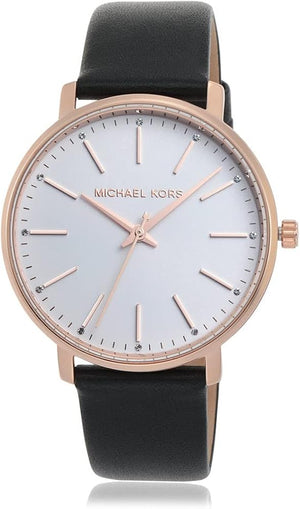 Michael Kors Pyper Quartz White Dial Black Leather Strap Watch For Women - MK2834 Buy Now By Michael Kors