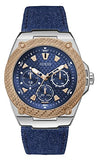 Guess Legacy Analog Blue Dial Blue Denim Strap Watch for Men - W1058G1 Buy Now By Guess