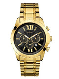 Guess Optic Multifunction Black Dial Gold Steel Strap Watch for Men - W0193G1 Buy Now By Guess