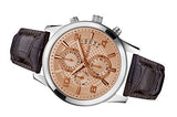 Guess Exec Chronograph Quartz Gold Dial Brown Leather Strap Watch for Men - W0076G3 Buy Now By Guess