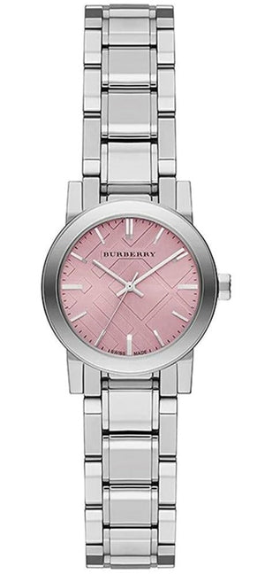 Burberry The City Diamonds Pink Dial Silver Steel Strap Watch for Women - BU9231 Buy Now By Burberry