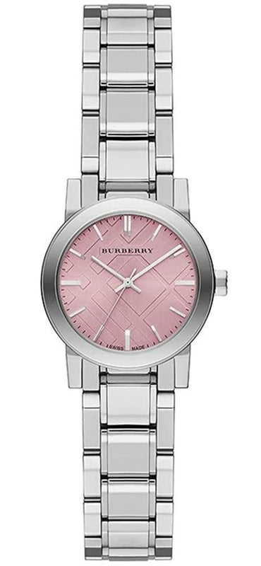 Burberry The City Diamonds Pink Dial Silver Steel Strap Watch for Women - BU9231 Buy Now By Burberry