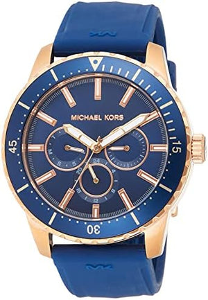 Michael Kors Cunningham Multifunction Blue Dial Blue Rubber Strap Watch For Men - MK7163 Buy Now By Michael Kors