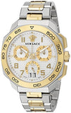 Versace Dylos Chronograph Silver Dial Two Tone Steel Strap Watch for Men - VQC030015 Buy Now By Versace