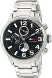 Tommy Hilfiger Jackson Quartz Black Dial Silver Steel Strap Watch for Men - 1791243 Buy Now By Tommy Hilfiger
