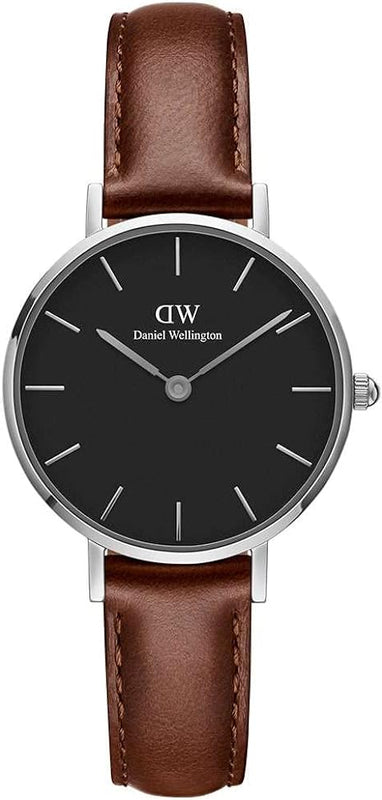 Daniel Wellington Classic Petite St Mawes Black Dial Brown Leather Strap Watch For Women - DW00100237 Buy Now By Daniel Wellington