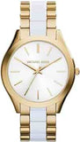 Michael Kors Slim Runway Quartz White Dial Two Tone Steel Strap Watch For Women - MK4295