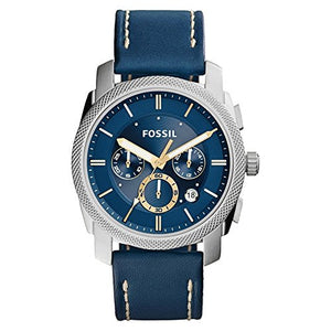 Fossil Machine Chronograph Blue Dial Blue Leather Strap Watch for Men - FS5262 Buy Now By Fossil