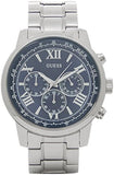 Guess Horizon Chronograph Quartz Blue Dial Silver Steel Strap Watch for Men - W0379G3 Buy Now By Guess
