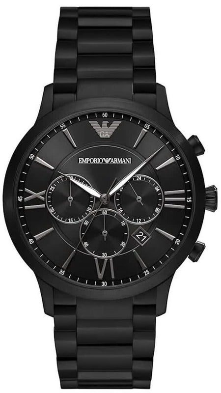 Emporio Armani Giovanni Chronograph Black Dial Black Steel Strap Watch For Men - AR11349 Buy Now By Emporio Armani