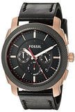 Fossil Machine Chronograph Black Dial Black Leather Strap Watch for Men - FS5120 Buy Now By Fossil