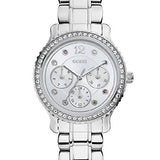 Guess Enchanting Diamonds Silver Dial Silver Steel Strap Watch for Women - W0305L1 Buy Now By Guess