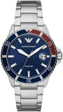 Emporio Armani Diver Quartz Blue Dial Silver Steel Strap Watch For Men - AR11339 Buy Now By Emporio Armani