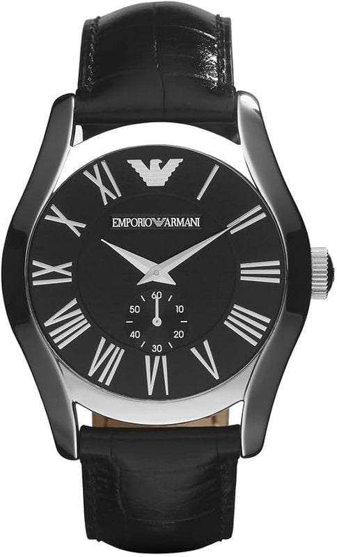 Emporio Armani Valente Black Dial Black Leather Strap Watch For Men - AR0643 Buy Now By Emporio Armani