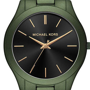 Michael Kors Slim Runway Quartz Black Dial Green Steel Strap Watch For Men - MK8715 Buy Now By Michael Kors