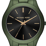 Michael Kors Slim Runway Quartz Black Dial Green Steel Strap Watch For Men - MK8715 Buy Now By Michael Kors
