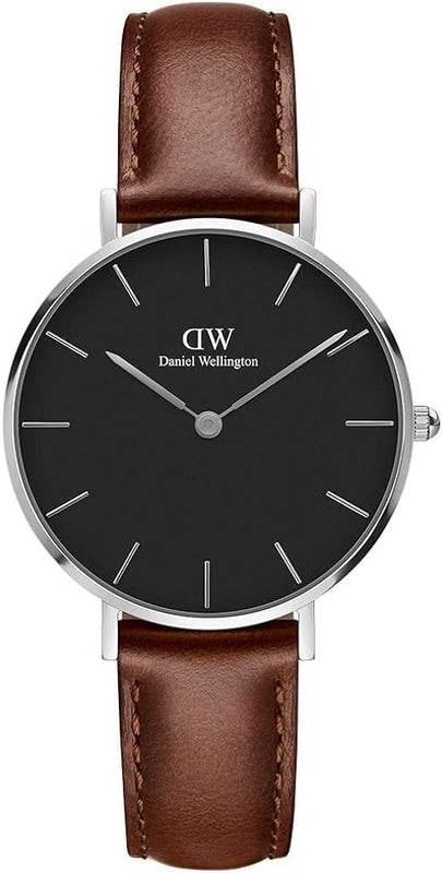 Daniel Wellington Classic Petite St Mawes Black Dial Brown Leather Strap Watch For Women - DW00100181 Buy Now By Daniel Wellington