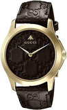 Gucci G Timeless Quartz Brown Dial Brown Leather Strap Watch for Men - YA1264035 Buy Now By Gucci