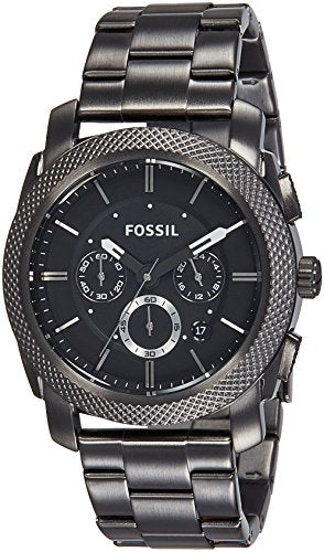Fossil Machine Chronograph Black Dial Grey Steel Strap Watch for Men - FS4662 Buy Now By Fossil