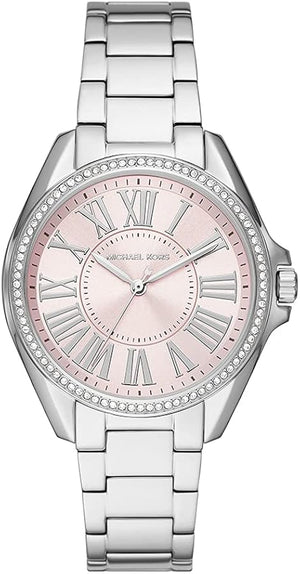 Michael Kors Kacie Three Hand Pink Dial Silver Steel Strap Watch for Women - MK6929 Buy Now By Michael Kors