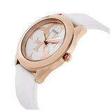 Guess G Twist White & Gold Dial White Silicone Strap Watch For Women - W0911L5 Buy Now By Guess