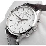Tissot T Classic Tradition Chronograph White Dial Brown Leather Strap Watch For Men - T063.617.16.037.00 Buy Now By Tissot