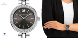 Swarovski Daytime Rhinestone Grey Dial Silver Steel Strap Watch for Women - 5213681 Buy Now By Swarovski