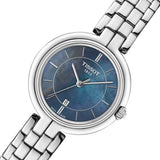 Tissot T Lady Flamingo Mother of Pearl Blue Dial Silver Steel Strap Watch For Women - T094.210.11.121.00 Buy Now By Tissot