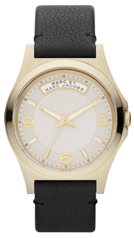 Marc Jacobs Baby Dave Gold Dial Black Leather Strap Watch for Women - MBM1264 Buy Now By Marc Jacobs