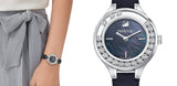 Swarovski Lovely Crystals Mother of Pearl Black Dial Black Leather Strap Watch for Women - 5242898 Buy Now By Swarovski