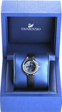 Swarovski Lovely Crystals Mother of Pearl Black Dial Black Leather Strap Watch for Women - 5242898 Buy Now By Swarovski