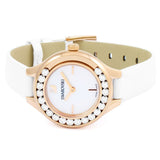 Swarovski Lovely Crystals Mother of Pearl Dial White Leather Strap Watch for Women - 5242904 Buy Now By Swarovski