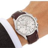 Tissot Couturier Chronograph White Dial Brown Leather Strap Watch For Men - T035.617.16.031.00 Buy Now By Tissot