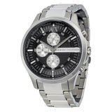 Armani Exchange Hampton Chronograph Black Dial Silver Steel Strap Watch For Men - AX2152 Buy Now By Armani Exchange