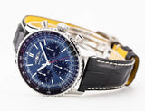 Breitling Navitimer B01 Chronograph 41 Blue Dial Black Leather Strap Watch for Men - AB0139241C1P1 Buy Now By Breitling