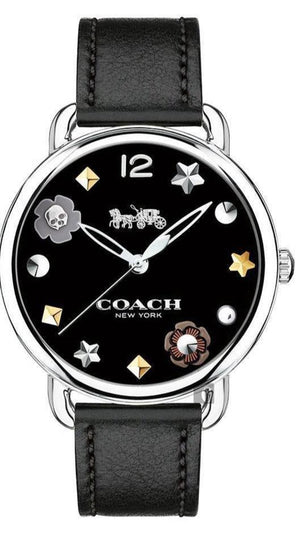 Coach Delancey Black Dial Black Leather Strap Watch for Women - 14502780 Buy Now By Coach