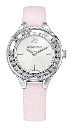 Swarovski Lovely Crystals Silver Dial Pink Leather Strap Watch for Women - 5261493 Buy Now By Swarovski