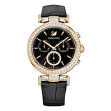 Swarovski Era Journey Chronograph Black Dial Black Leather Strap Watch for Women - 5295320 Buy Now By Swarovski