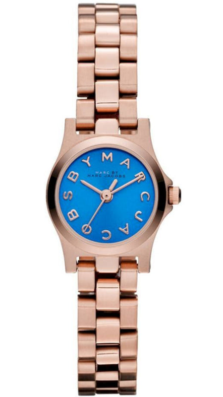 Marc Jacobs Henry Dinky Blue Dial Rose Gold Steel Strap Watch for Women - MBM3204 Buy Now By Marc Jacobs