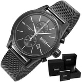 Hugo Boss Associate Black Dial Black Mesh Bracelet Watch for Men - 1513769 Buy Now By Hugo Boss
