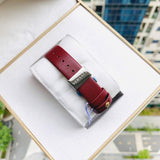 Versace Audrey Quartz Silver Dial Red Leather Strap Watch for Women - VELR00219 Buy Now By Versace