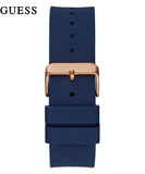Guess Genesis Quartz Blue Dial Blue Silicone Strap Watch For Men - W1254G3 Buy Now By Guess