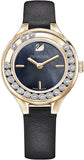 Swarovski Lovely Crystals Analog Black Dial Black Leather Strap Watch for Women - 5301877 Buy Now By Swarovski
