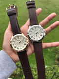 Fossil Grant Chronograph White Dial Brown Leather Strap Watch for Men - FS4991 Buy Now By Fossil