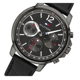 Tommy Hilfiger London Chronograph Grey Dial Black Leather Strap Watch for Men - 1791533 Buy Now By Tommy Hilfiger
