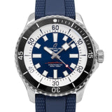 Breitling Superocean Automatic 44 Blue Dial Blue Rubber Strap Watch for Men - A17376211C1S1 Buy Now By Breitling