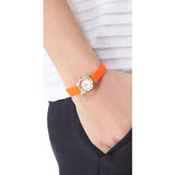 Marc Jacobs Henry Dinky White Dial Orange Leather Strap Watch for Women - MBM1236 Buy Now By Marc Jacobs